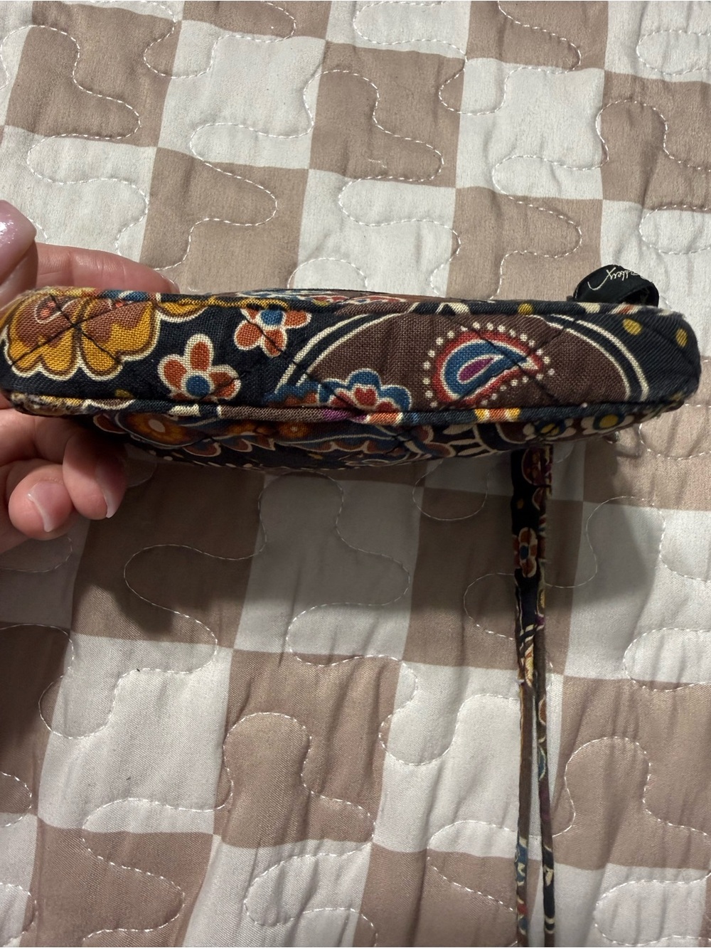 Vera Bradley Floral Quilted Wristlet Wallet - Brown & Navy - Picture 4 of 4